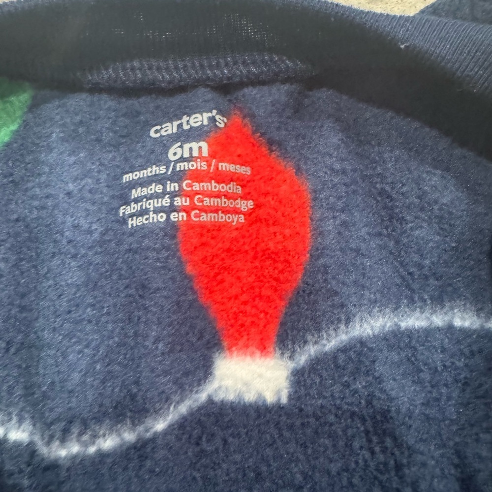 Carter's Navy Fleece One Piece with Christmas Lights - Picture 2 of 2